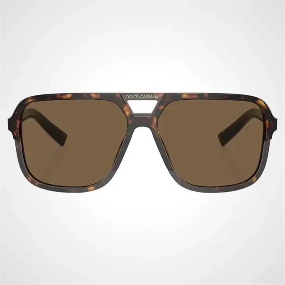New Dolce & Gabbana Sunglasses Brown Aviator Pilot Gold Metal